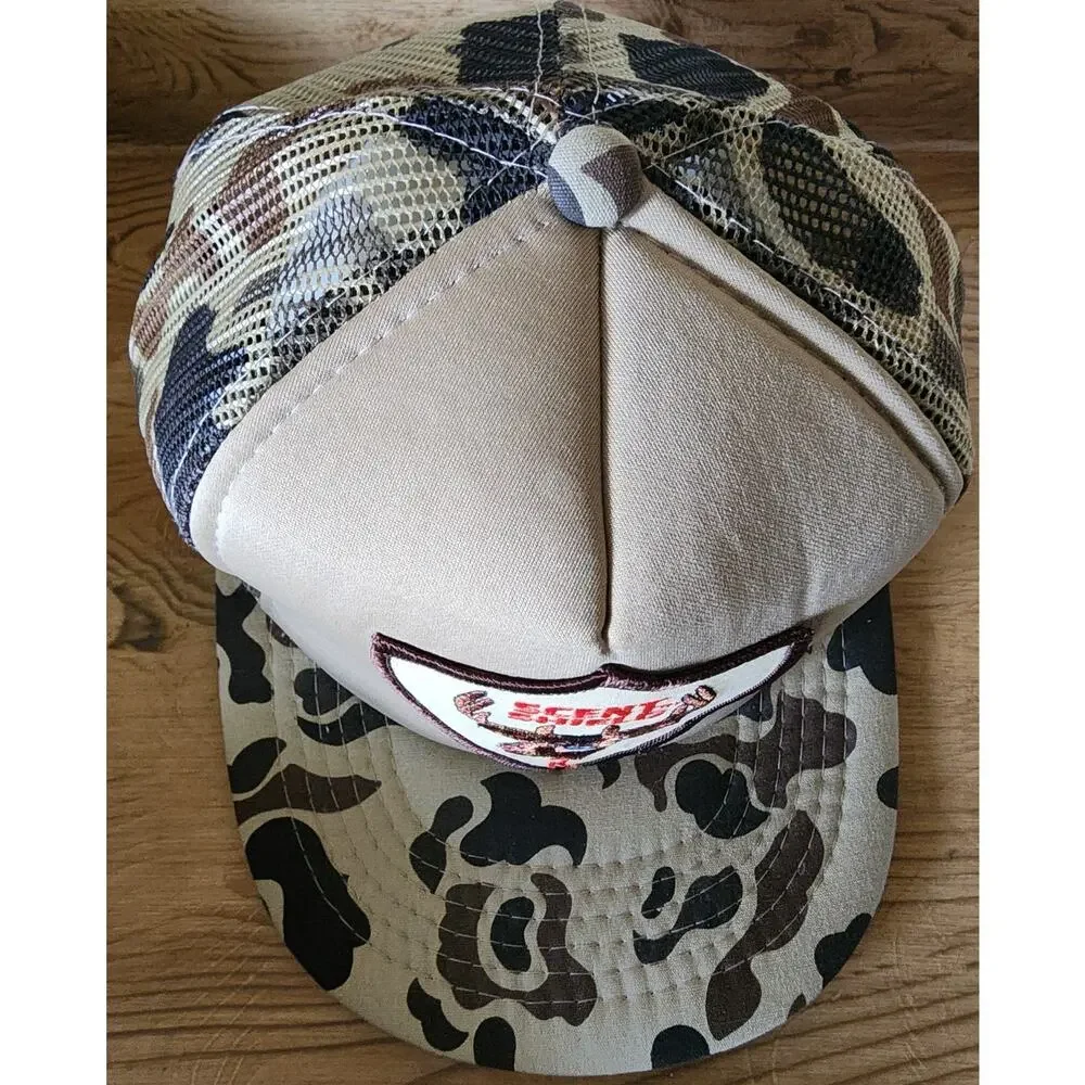 Scent Shield Trucker Hat Adjustable Snapback Camo Tan Brown Deer Hunter NOS